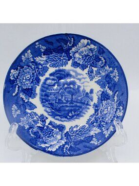 Enoch Woods &Son English Scenery Blue Transferware Plate 5.5"England